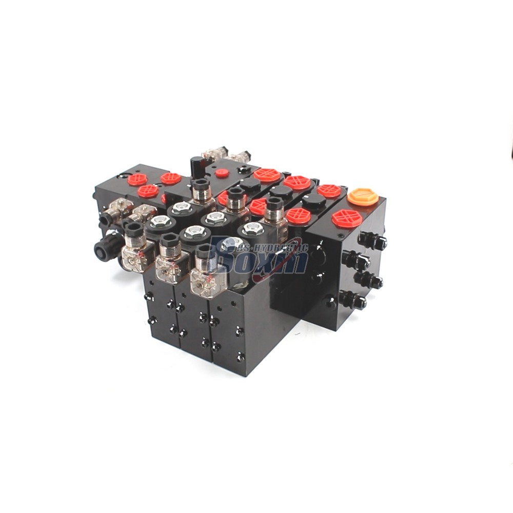 Solenoid Operated 6 Spool Hydraulic Sectional Valve DCV100E DCV58 main image